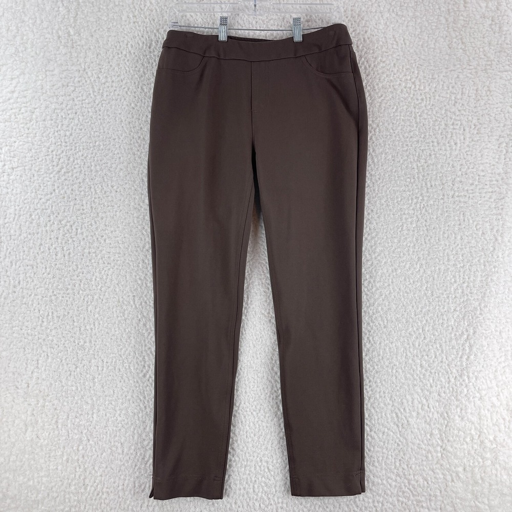 Soft Surroundings Pants Womens PS Petite Small Brown Pull On Elastic Waist